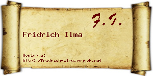 Fridrich Ilma névjegykártya